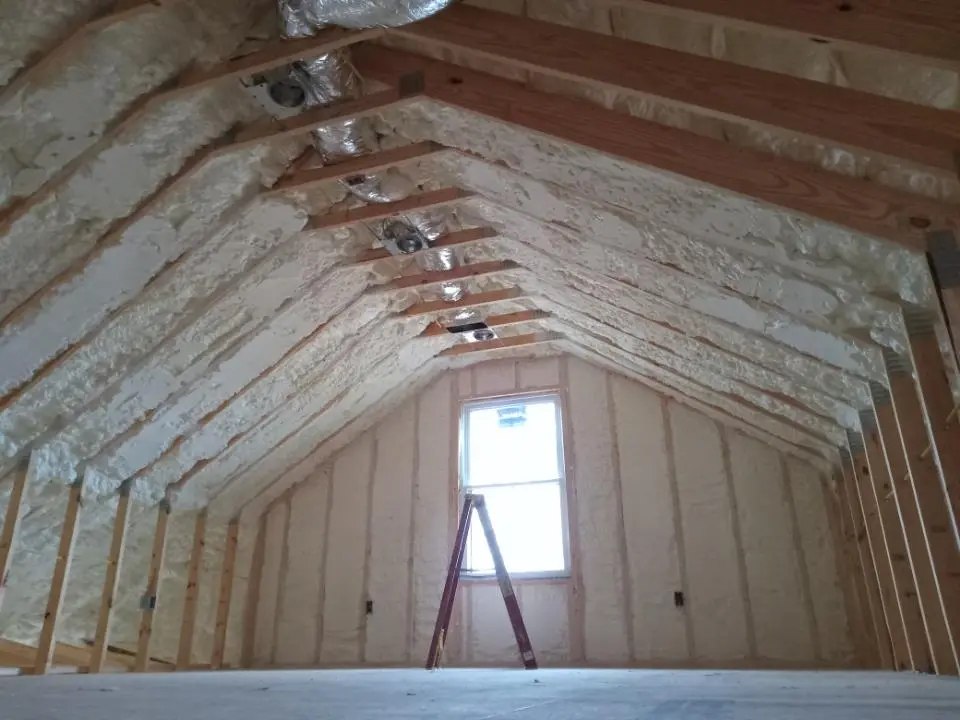 Spray foam roofing application for Crawl Space Insulation project in Peters